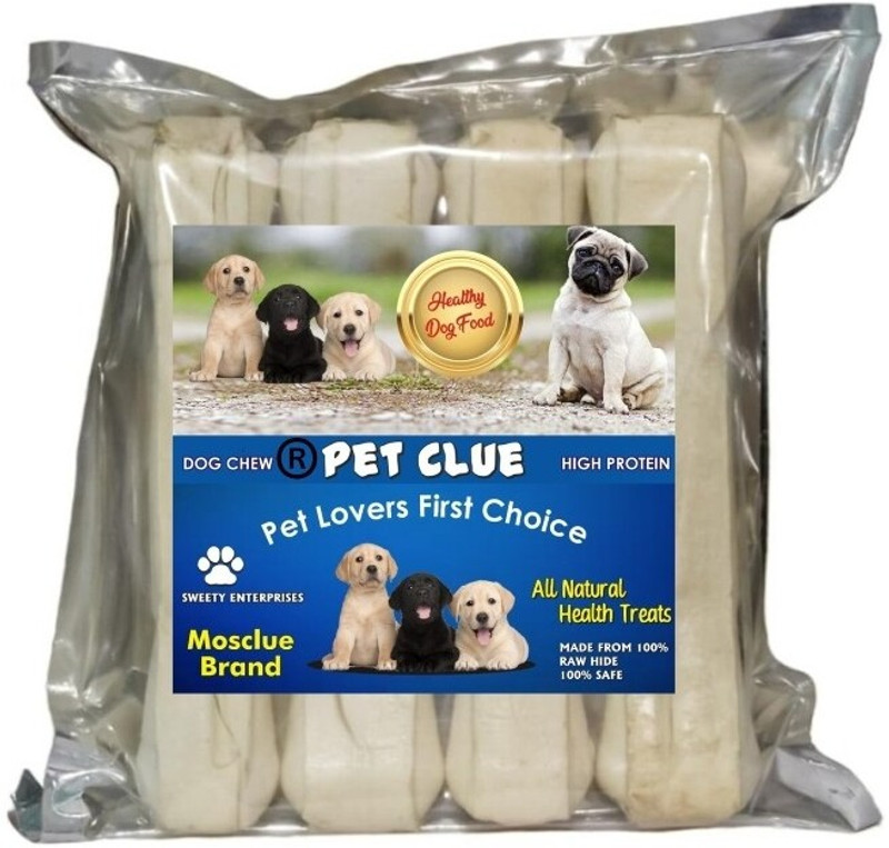 Pet Clue Dog Pet Food 3 Inch Pack of 8 Calcium Treat Bone & Twisted Chicken Dog Chew Chicken Dog Chew(240 g, Pack of 8)