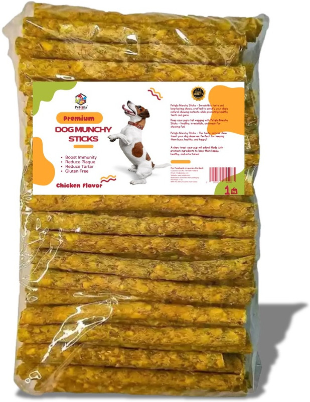 PetQila Dog Munchy Sticks Chicken Flavour | Strong Teeth & Gums | For All Breeds Chicken Dog Chew(2 kg, Pack of 2)