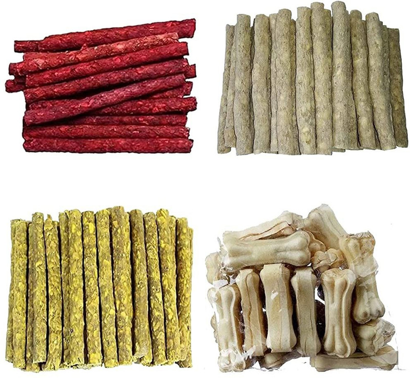 Puppy buddy Chicken munchy+Mutton Munchy +chew Natural+White Bone 3Inch (each 700g) 3 kg (4x0.75 kg) Dry Adult, Young, Senior Dog & Cat Food