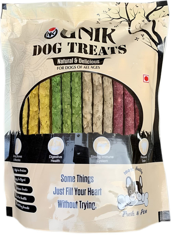 Unik Dog Snacks Combo_ High Protien Dog Chew Sticks ( 900g, Pack of 1 ) Chicken, Mutton, Mint, Vegetable Dog Chew(0.9 kg, Pack of 1)