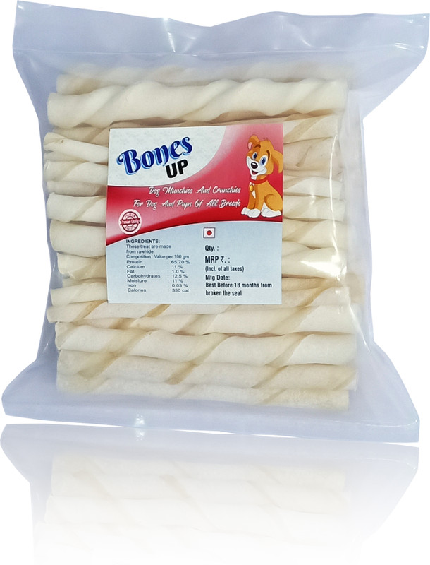 Bones UP Dog Chew White Sticks - 200 gm, Sticks for Dogs, Dog Snacks, Dog Treats Mutton Dog Chew(0.2 kg, Pack of 1)