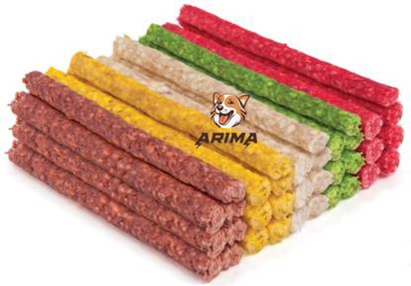 ARIMA Dog chew sticks 500 gm Mix of 5 Flavors ( 100 GM EACH ) Chicken, Mutton, Mint, Beef, Milk Dog Chew(500 g, Pack of 1)