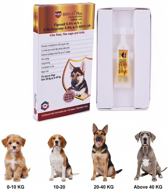 parashield Spot On Solution for Dogs Over 40KG Prevents Ticks Fleas and Chewing Lice 4.02 ml Pet Coat Cleanser(Suitable For Dog)