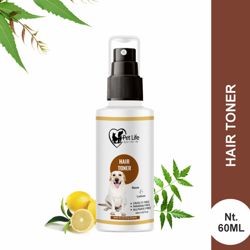 Pet Life Hair Toner Spray For Dog, Puppy | Reduce Hair Fall, Shedding, Detangled Hair, 60 ml Pet Coat Cleanser(Suitable For Dog)