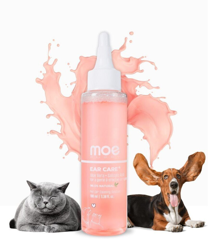 Moe Puppy Ear Cleaning Solution For Dogs & Cats | Helps Remove Wax & Odor | 100 ml Pet Ear Cleanser(Suitable For Dog, Cat)