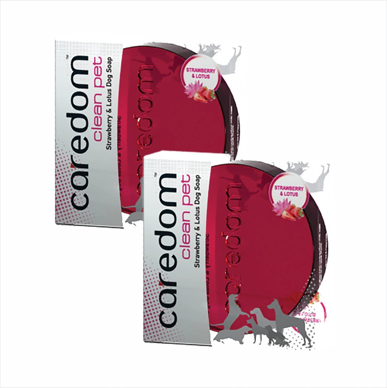 Caredom Combo Offer - Neem Dog Soap & Strawberry Dog Soap Pack of 2 (75 g * 2 Nos) 0 ml Pet Coat Cleanser(Suitable For Dog)