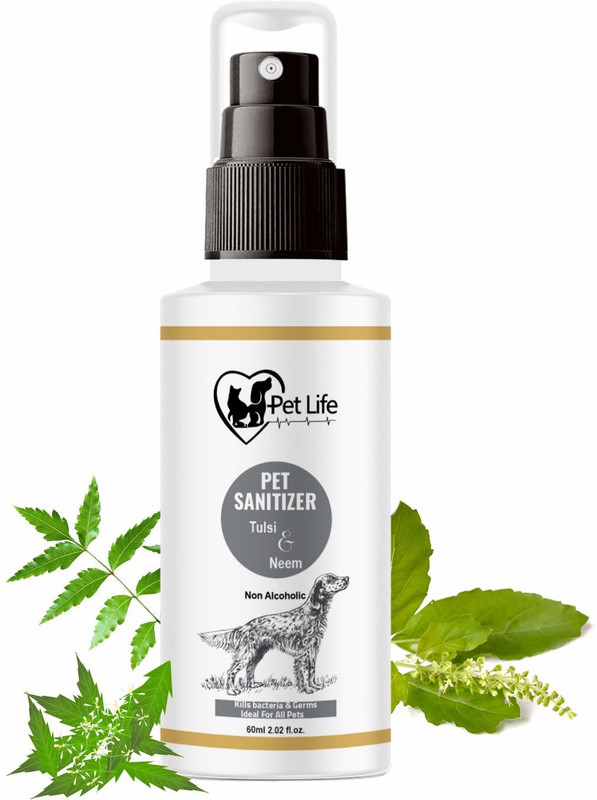 Pet Life Pet Sanitizer For Dog | Remove Germs & Bacteria, Impurities |Gives Healthy Coat, 60 ml Pet Coat Cleanser(Suitable For Dog)