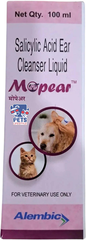 Alembic MOPEAR Ear Cleanser for Dogs & Cats 100 ml Pet Ear Cleanser(Suitable For Dog, Cat)