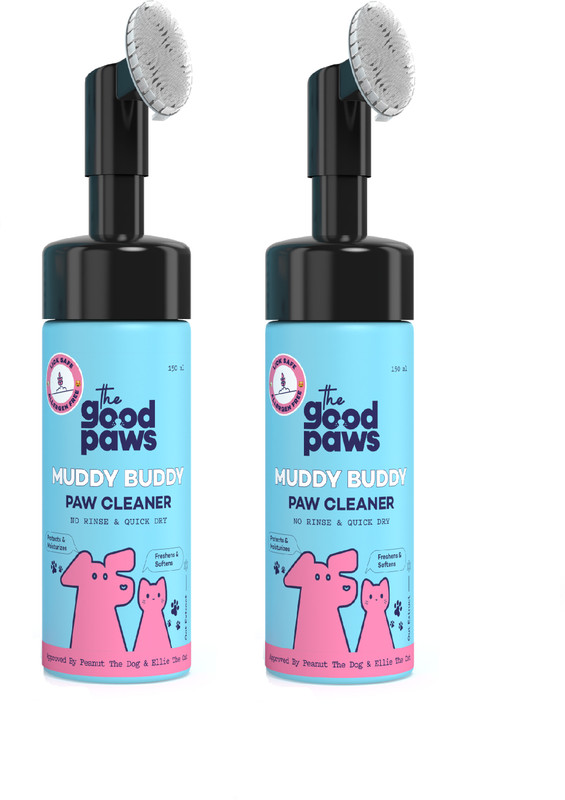 The Good Paws Muddy Buddy Paw Cleaner | No Rinse Foaming Cleanser | Lick Safe | Allergen Free 300 ml Pet Coat Cleanser(Suitable For Dog, Cat)