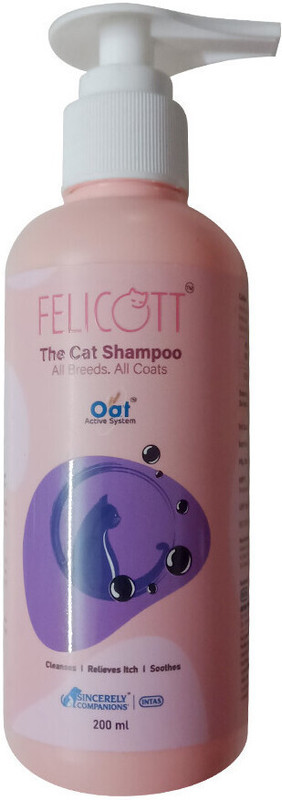 FELICOTT The Cat Shampoo for All Breeds and All Coats 200 ml Pet Coat Cleanser(Suitable For Cat)