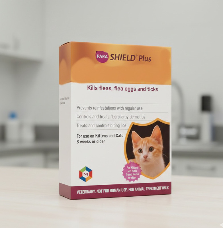 parashield Spot On Treatment Cats|Highly Effective Tick,Flea & Lice Prevention|Cats&Kittens 0.5 ml Pet Coat Cleanser(Suitable For Cat)