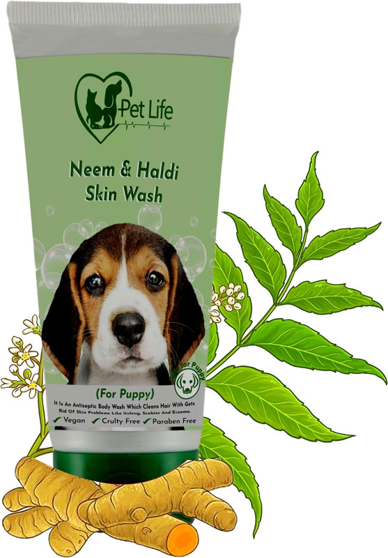 Pet Life Pure Organic Neem & Haldi Wash For Cat | Effective To Full Body Wash/Skin Infection/Anti Itching Body Wash/Reduces Shedding - Safe & Effective Pet Friendly Formula For All Cat Breeds 100 ml Pet Coat Cleanser(Suitable For Cat)