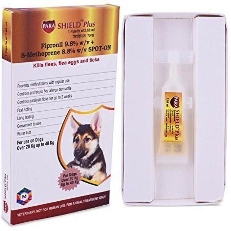 parashield Spot On Anti-Tick and Flea Protection Solution For 20–40 kg dogs 2.58 ml Pet Coat Cleanser(Suitable For Dog)