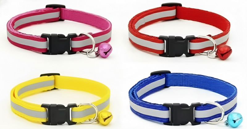 PETTLE POP Reflective Cat Collars with Bell, Adjustable Nylon Safety Collars for Cats Bell Dog & Cat Collar Charm(Multicolor, Other)