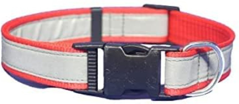 Senapati Senapati Red Reflacting Coller M Plain Dog Collar Charm(Colour May Very, Round)