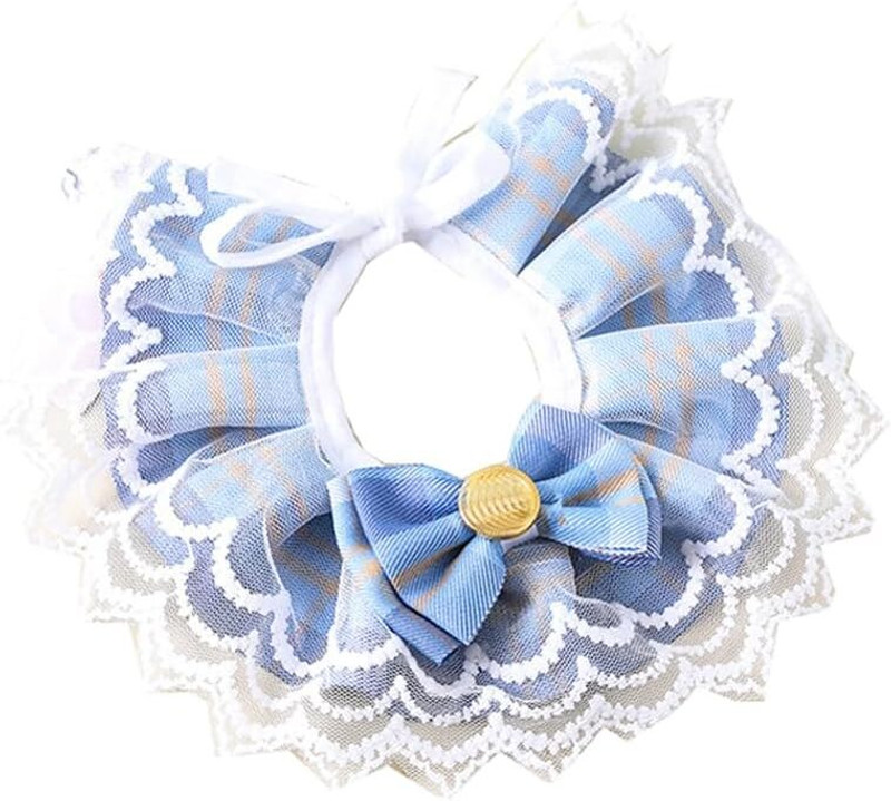 Pet Guard Cute Bowtie Cat Dog Collar Lace Collar Ruffle Cat Dog Lace Embellished Dog & Cat Collar Charm(Multicolor, Round)