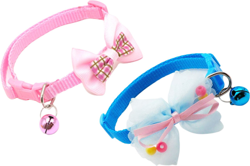 Pet Guard Combo Pack of Bow tie Colourful unique design collar Bell Dog & Cat Collar Charm(Blue, Pink, Round)