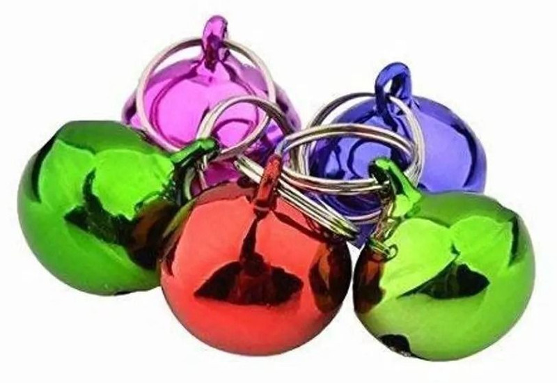 WoofyPlanet Jingle Charms for Puppies, Kittens & Small Dogs (Pack 4) Bell Dog & Cat Collar Charm(Multicolor, Round)
