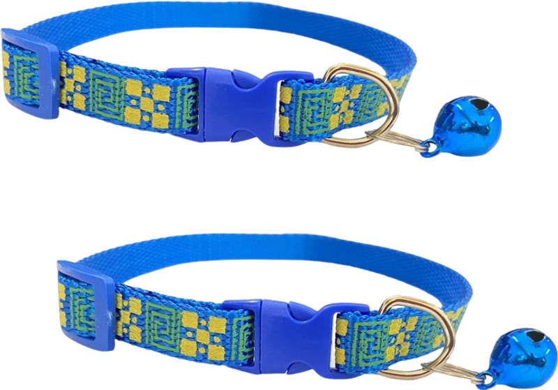 PSK PET MART Dog Collar for Small Pack 2, Medium, Large Dogs, Super Light Weight Collars Bell Dog & Cat Collar Charm(Blue, Round)