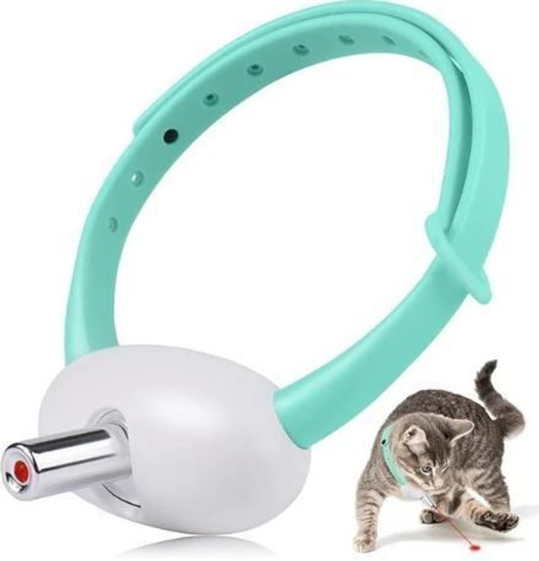 Petstreet Pet Laser Collar Self Teasing Toy for Cats & Small Dogs Plain Dog & Cat Collar Charm(White, Sky Green, Round)