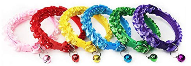 PSK PET MART 6 pcs flower design new Dog & Cat Everyday Collar(25 - 35 cm, Multicolor)