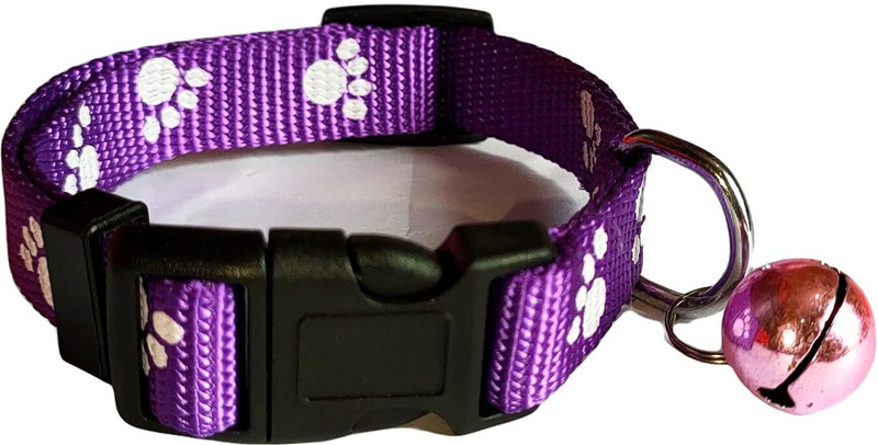 OM ZEE paw print dog collor 10mm Plain Dog & Cat Collar Charm(Purple, Round)