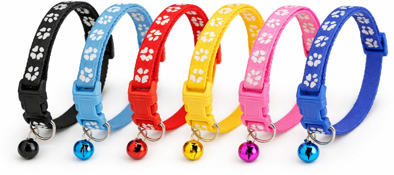 DXJIYAWORLD CAT COLLAR PACK OF 3 Bell Cat Collar Charm(Multicolor, Paw)