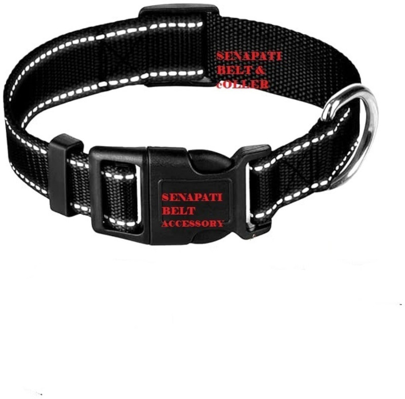 Senapati Senapati Highly Reflective Dog Collar Plain Dog Collar Charm(Black, Oval)