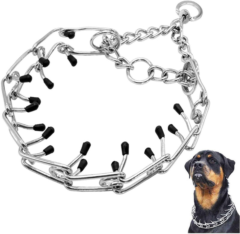 Pet Guard Thick Prong Collars for Pet Outdoor Training,Anti Bark Collars Embellished Dog Collar Charm(Multicolor, Oval)