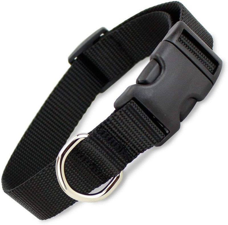 Senapati Senapati Black Adjuster Coller M Plain Dog Collar Charm(Black, Round)