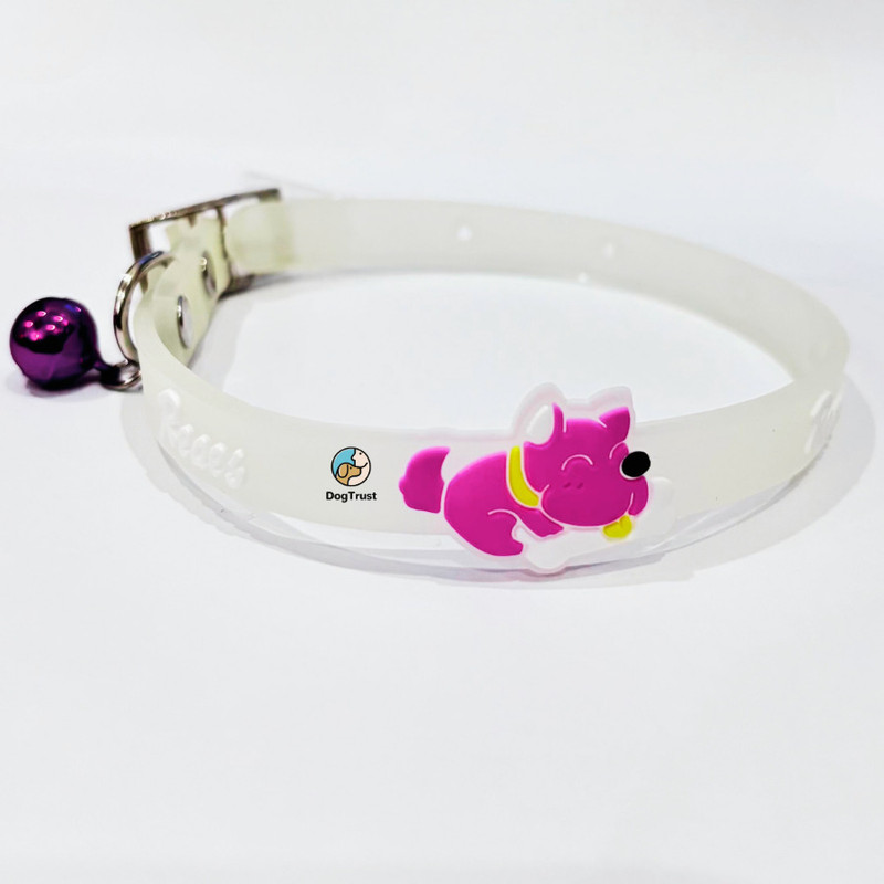 DogTrust Collars with Bells Glow at Night Dog Cat Necklace Bell Dog & Cat Collar Charm(Pink, Round)