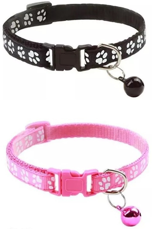 DOSAN Adjustable Printed Collor 2pc Bell Dog & Cat Collar Charm(Multicolor, Round)