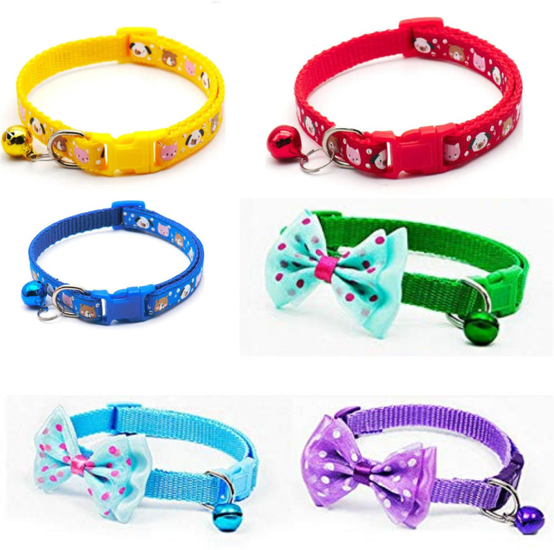 DogTrust 2 pcs bow ite and 2 pcs relfect Bell Dog & Cat Collar Charm(Multicolor, Other)
