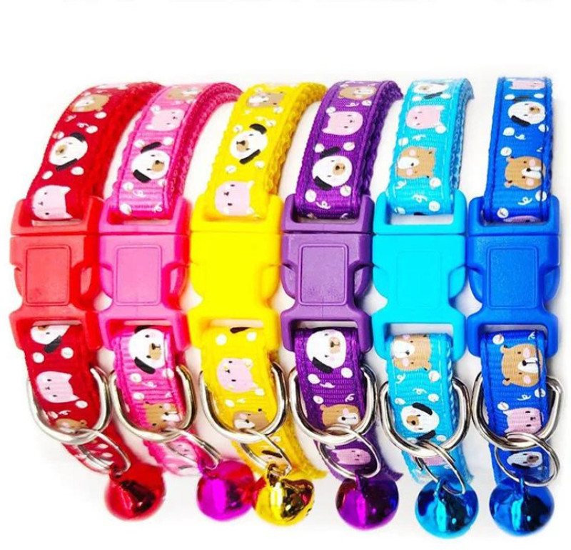 Pet Guard Teddy collar combo of 4 Pcs Set color May vary Bell Dog & Cat Collar Charm(Multicolor, Solid)