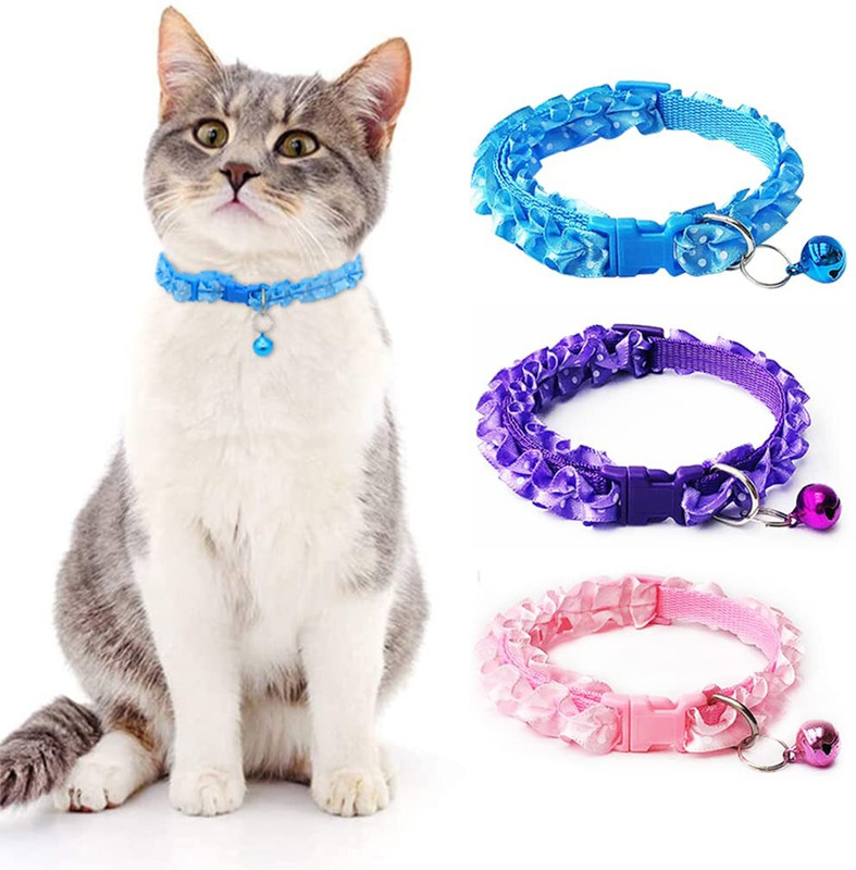 skgadgetnstyle frill design with a bell Bell Cat Collar Charm(Multicolor, Round)