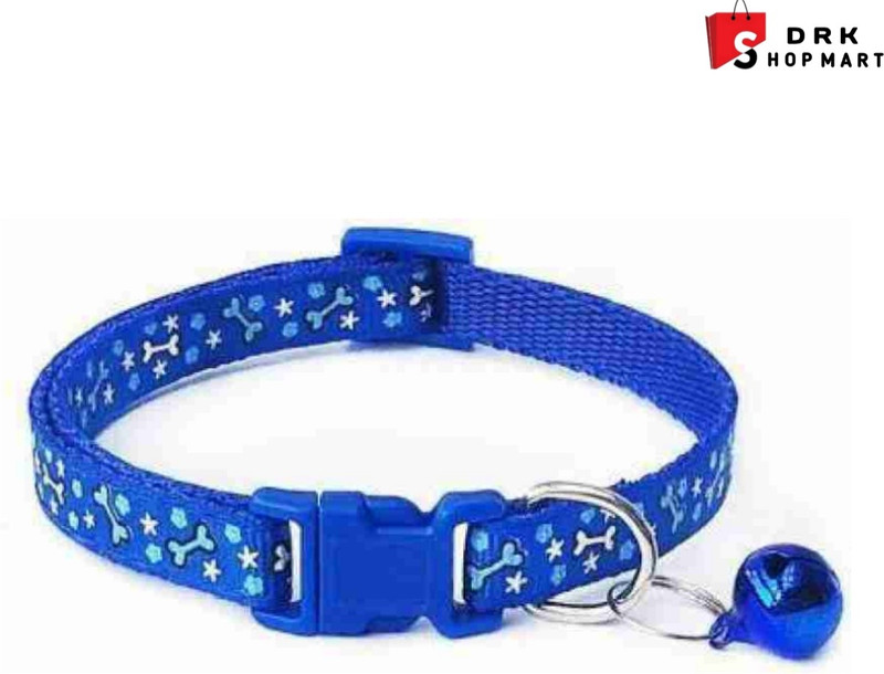 DRK Shop Mart Dog & Cat Everyday Collar (Small, Blue) Bell Dog & Cat Collar Charm(Blue, Round)