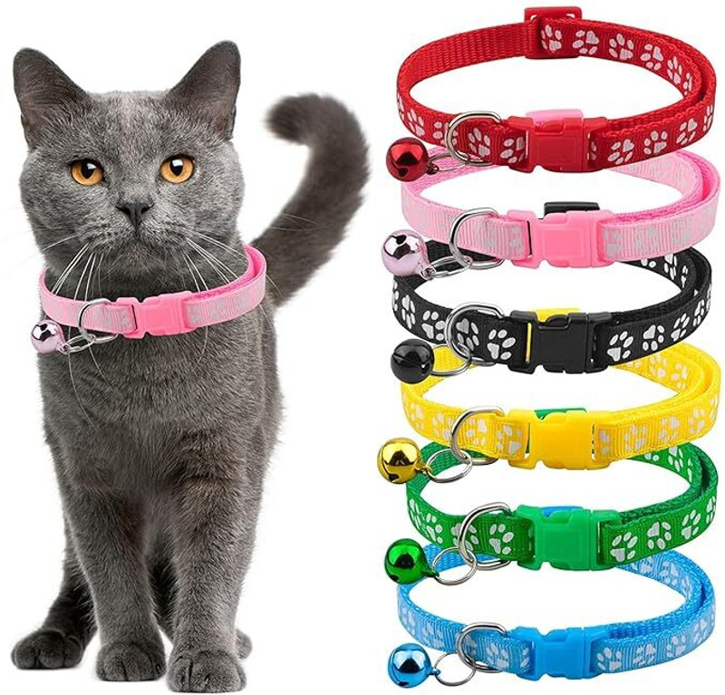 skgadgetnstyle Paw Print Cat Collars Plain Cat Collar Charm(Multicolor, Round)