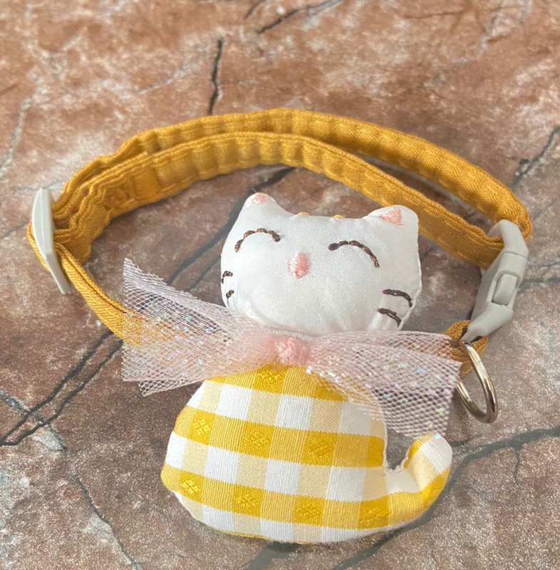 DogTrust Dog Cat Collar Crystal Teddy Design collar Plain Cat Collar Charm(Yellow, Other)