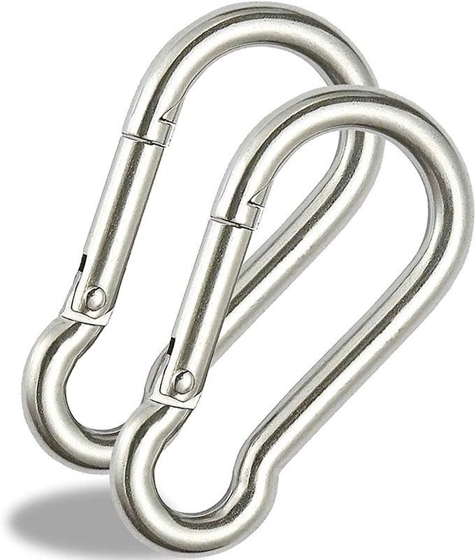 WoofyPlanet 8 mm S-Shaped Hook – Stainless Steel, Non-Locking, Pack of 2 Plain Dog Collar Charm(Silver plated, Rectangle)