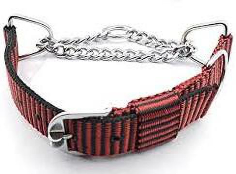 RS Pet Hub RS PET HUB Red Multi Color Nylon 1.5 Inch Dog Choke Chain Collar, Plain Dog Collar Charm(Red, Round)