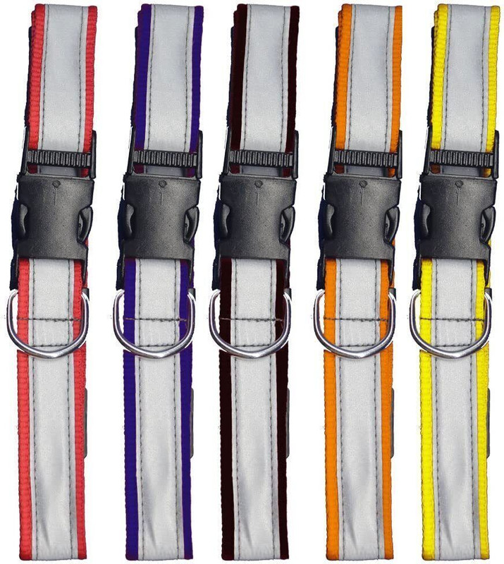 Petlia Reflective Collar for Street Safety Reduce Accident High Durable Radium Pack 10 Plain Dog & Cat Collar Charm(Multicolor, Round)