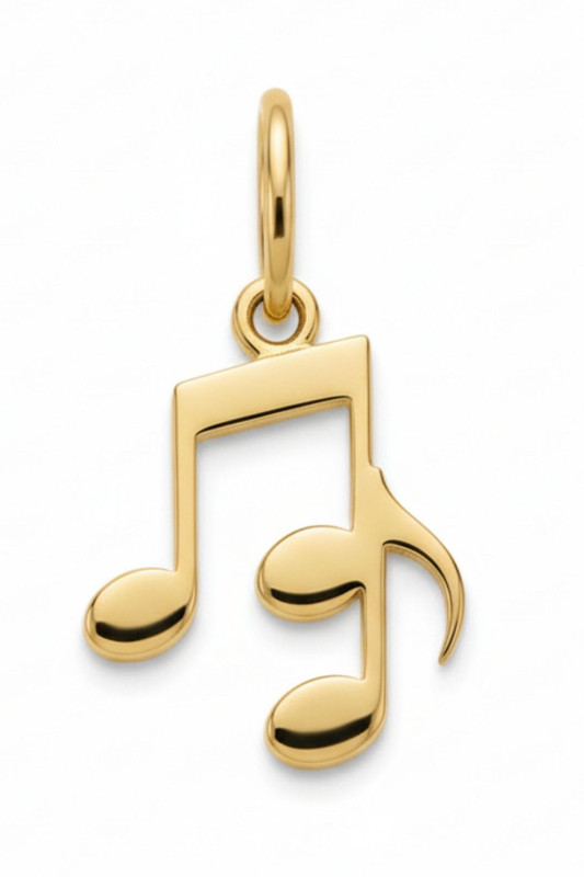 Miyo Migo Music Note Pet ID Tag – Custom Engraved Musical Symbol Name Tag for Dogs & Cats Plain Dog Collar Charm(Elegant Solid Brass Musical Note Dog Tag, Solid)