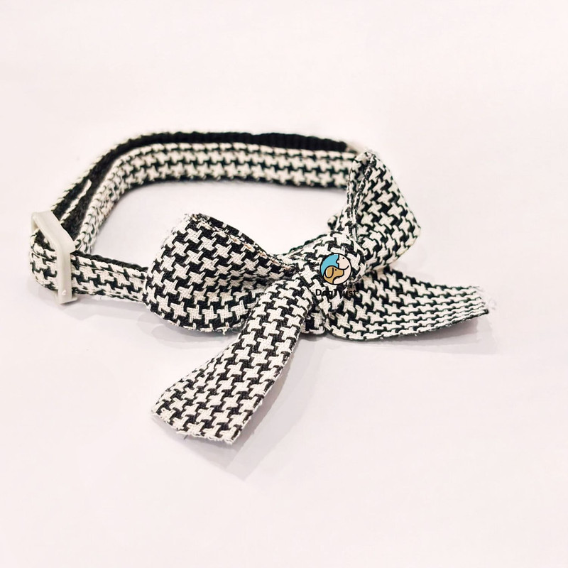 DogTrust Dog Cat Pet Bow Tie Dog Collar Adjustable Neck Strap Pet Bow Tie Puppy Toy Bell Dog & Cat Collar Charm(Black, Round)