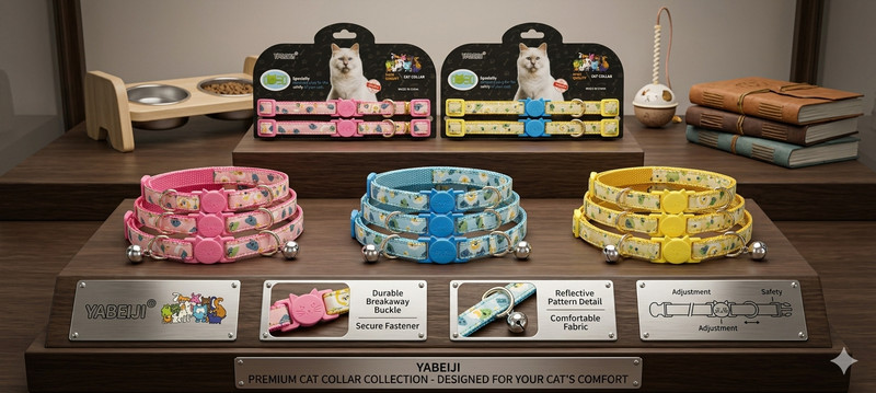 NRKTOO Cat Collars with Bell & Cute Pendants, 3 Pack Adjustable(COLOUR MAY VERY) Info Engraved Cat Collar Charm(MUTI COLOUR, Round)
