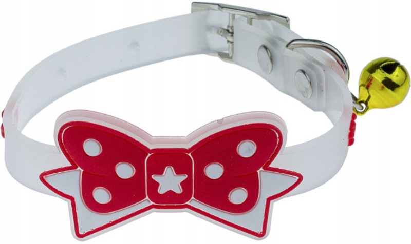 Pet Guard Pet Dog Rubber Silicone Puppy Collar Training Collar Cat Collar with Bell Bell Dog & Cat Collar Charm(Red, Round)