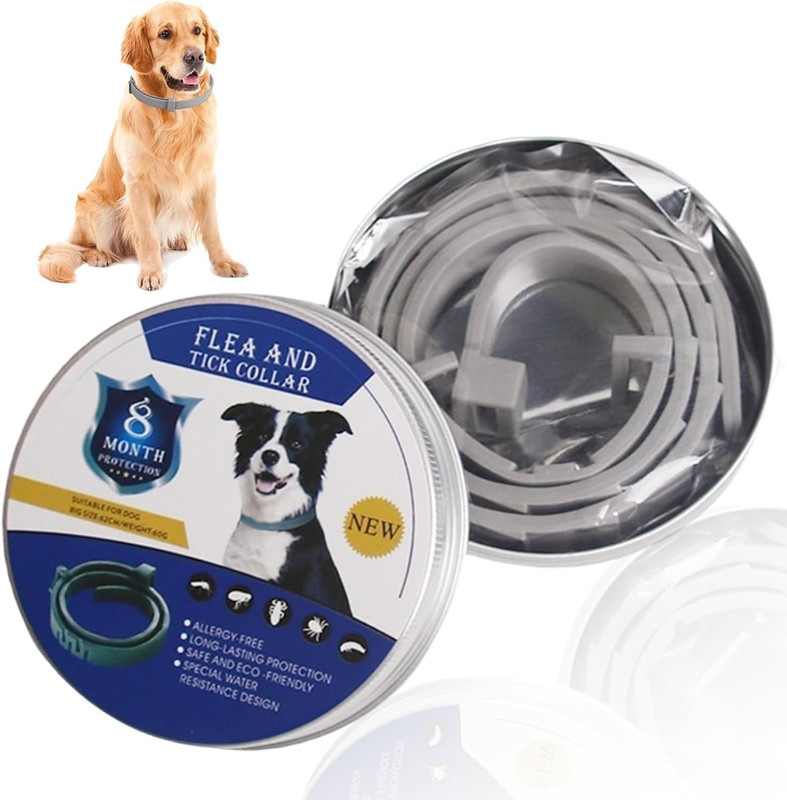 ARDAKI Natural-Anti Flea & Tick Protection Collar for Dogs & Cats,Waterproof,Adjustable Plain Dog & Cat Collar Charm(White, Other)