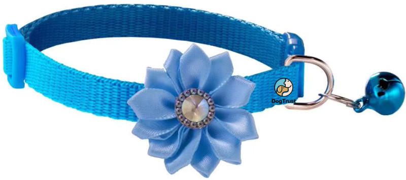 PSK PET MART Flower Deisgn Interactive Collar For Your Kitten Puppies Dog Bell Dog & Cat Collar Charm(Blue, Round)