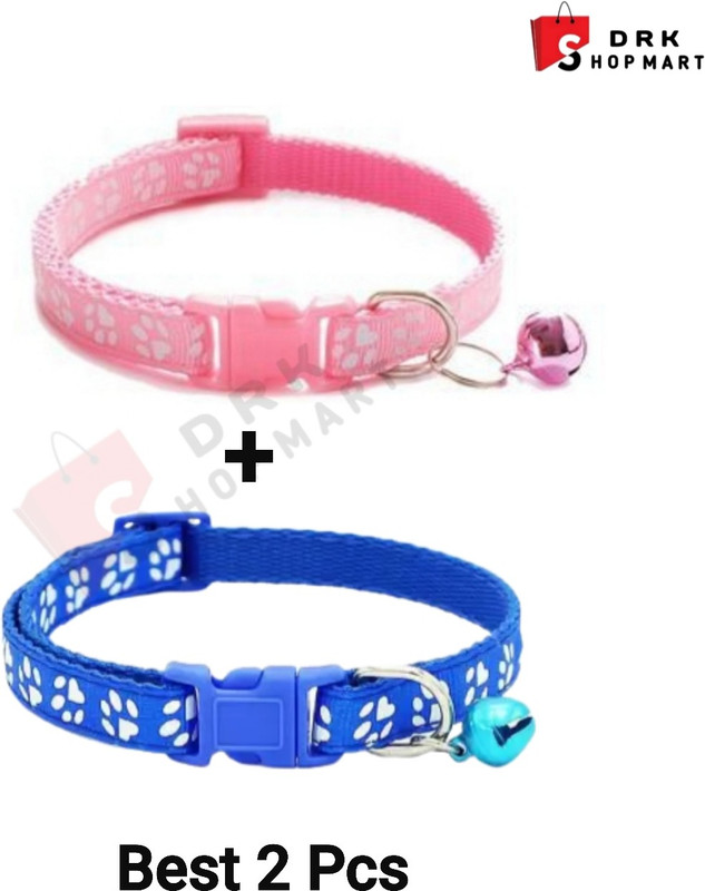 DRK Shop Mart 2 Pcs Breakaway Bowtie Cat Collar with Bell Kitten Collars For Small and Medium Bell Dog & Cat Collar Charm(Multicolor, Round)