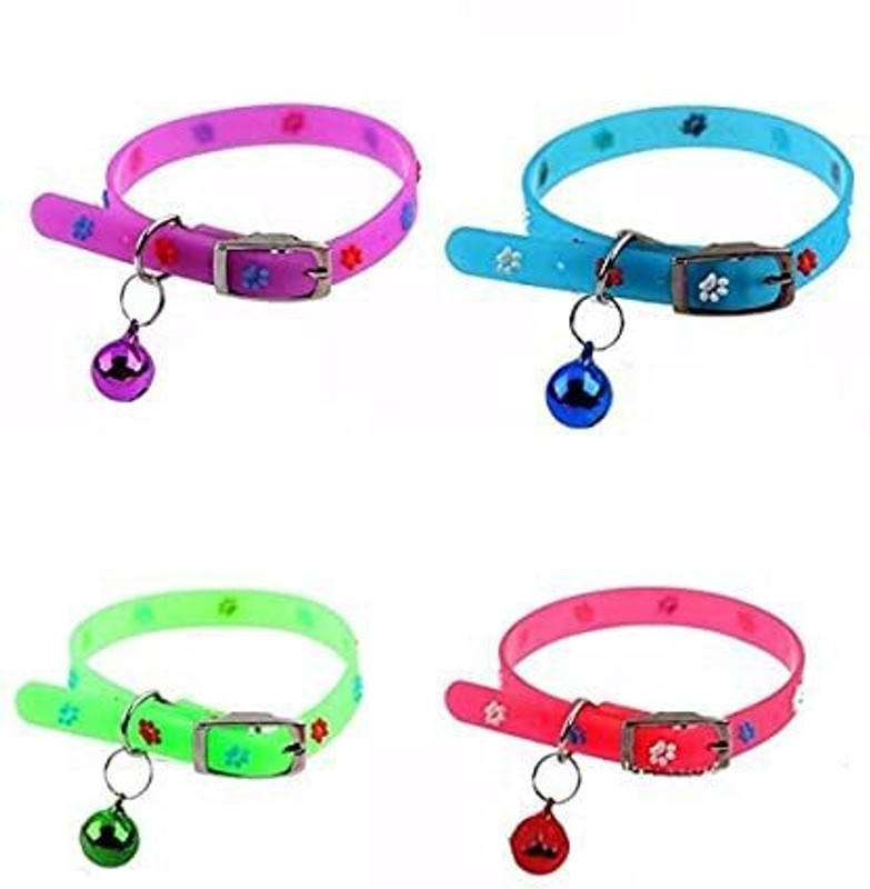Petstorez Adjustable Kitten Collar Printed Bell ( Buy 1 Get 1 Free ) 2.Pcs Rabbit, Puppy & Dog & Cat Everyday Collar(Small, MULTICOLOR)
