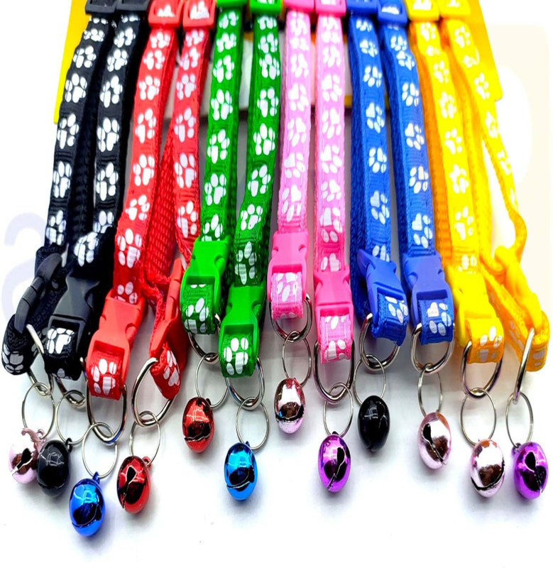 BODY BUILDING 3Pcs Cat & Puppy Collars with Bell ,Adjustable to Fit All Small Pets Dog & Cat Everyday Collar(Small, 0.5 Inch)